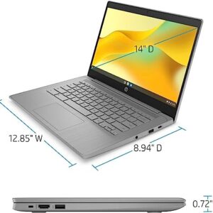HP Newest 14" HD Chromebook Laptop for Students, Intel Quad-Core N4120(> N4020), 4GB RAM, 64GB eMMC, WiFi, Webcam, HDMI, USB-A&C, 14 Hours Battery Life, Zoom, Chrome OS, CUE Accessories