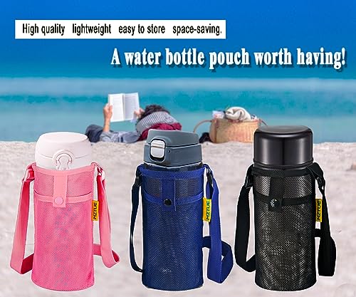 MZTUE Water Bottle Holder with Strap, 3-Pcs Premium Water Bottle Carrier With Strap Easy Clean, Lightweight Water Bottle Bag for Hiking, Walking, Travel, Cycling, Gym, Running