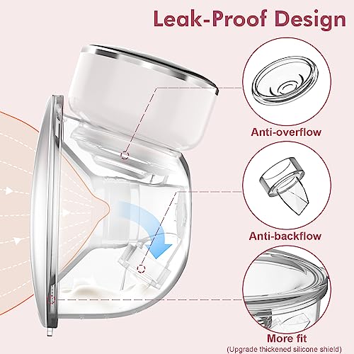 NaNaLazy Wearable Breast Pump Hands Free of Longer Battery Life & LED Display, Portable Electric Breast Pump with 3 Modes & 9 Levels & Low Noise, 24 mm Flange, 2 Pcs White