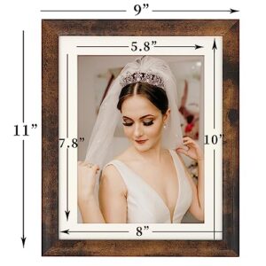 ORIVAN Picture Frames 8x10 with 6x8 Mat, Rustic Brown Photo Frames for Decoration, 2 Pack