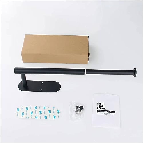 Adhesive Hand Towel Rack,Black No Drilling Stick on Wall Hand Towel Bar, SUS 304 Stainless Steel Hand Towel Rod, Kitchen Towel Holder self Adhesive