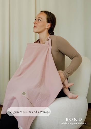 Nursing Cover for Baby Breastfeeding & Pumping with Wire | Multi Use Car Seat Stroller Cover | Lightweight Wire Breathable Soft Muslin Cotton | Breast Feeding Apron & Shawl Boho (Baby Pink)