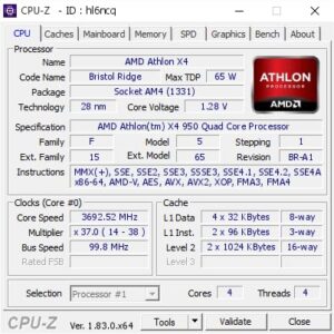 AMD Athlon X4 - High Performance Quad-Core CPU 950 New 3.5 GHz for Enhanced Computing 65W AD950XAGM44AB Socket AM4 No Fan