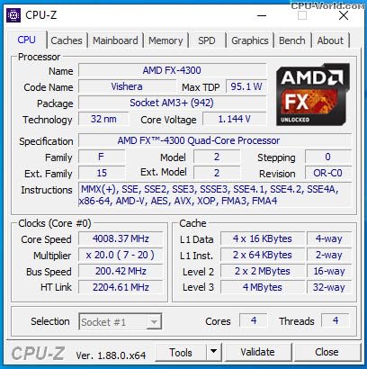 High Performance AMD FX-Series FX-4300 FX 4300 3.8 GHz Quad-Core CPU Processor for Smooth Computing Experience