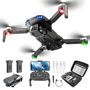 dynoson gps 5g drones with 4k camera for adults, 50 minutes long flight time(2 batteries), wifi fpv and long control range drone with brushless motors and optical flow ,gps auto return,follows me,include 2 batteries and handbag