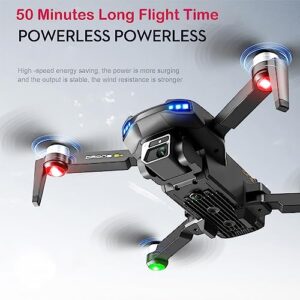 Dynoson GPS 5G Drones with 4K Camera for Adults, 50 Minutes Long Flight Time(2 Batteries), WiFi FPV and Long Control Range Drone with Brushless Motors and Optical Flow ,GPS Auto Return,Follows me,Include 2 Batteries and handbag