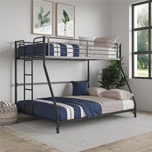 dhp daven easy assembly kids bunk bed, twin over full, black