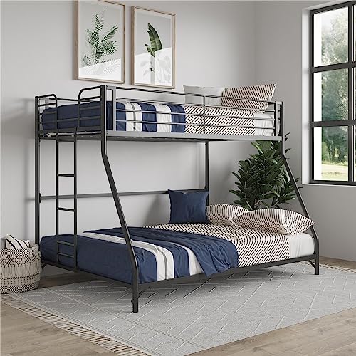 DHP Daven Easy Assembly Kids Bunk Bed, Twin Over Full, Black