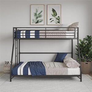 DHP Daven Easy Assembly Kids Bunk Bed, Twin Over Full, Black