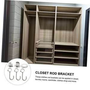 Brackets 1 Set Closet Clothes Rail Flange Stainless Steel Shower Curtain Rod Heavy Duty Curtain Rods Shower Curtain Holder Adhesive Curtain Rod Holder Holder Closet Pole Holder