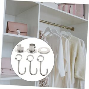 Brackets 1 Set Closet Clothes Rail Flange Stainless Steel Shower Curtain Rod Heavy Duty Curtain Rods Shower Curtain Holder Adhesive Curtain Rod Holder Holder Closet Pole Holder