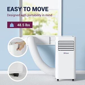 DELLA 10000 BTU Portable Air Conditioner with Heat Pump Smart WiFi Enabled, Home AC Cooling Unit, Dehumidifier & Fan Portable AC w/Remote Control Window Kit, Cools Up To 450 Sq. Ft.