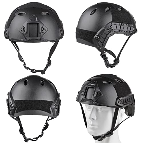 VPZENAR Airsoft Helmet,Black Tactical Helmet,Airsoft Mask Mesh,Elastic ...