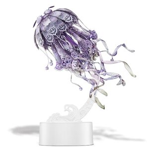 piececool 3d metal model kits, jellyfish night lamp with usb plug, cute sea animals diy models building kits for adults brain teaser puzzles, best dad boyfriend gifts