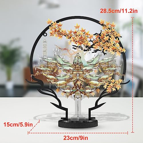 Piececool 3D Puzzles for Adults - Tianfu Palace 3D Metal Model Building Kits, Challenging Brain Teaser Puzzle DIY Arts and Craft Kits, Best Birthday Gifts