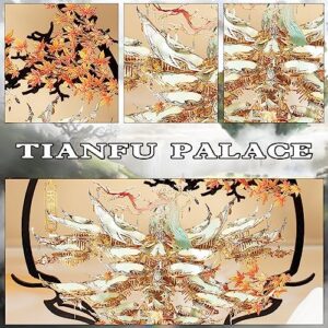 Piececool 3D Puzzles for Adults - Tianfu Palace 3D Metal Model Building Kits, Challenging Brain Teaser Puzzle DIY Arts and Craft Kits, Best Birthday Gifts