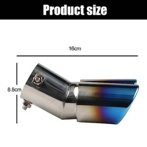 gunhunt Pack-1 Car Exhaust Pipe Flue Muffler, Double Tube Stainless Steel Exhaust Tip, Two Tailpipes Polished Exhaust Pipe, Compatible with Most Vehicles Exterior Rear Tip Pipe (Roasted Blue #Bending)