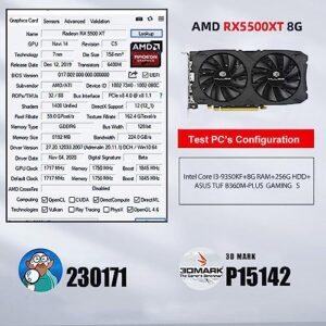 Mllse RX 5500 XT Graphics Card, 8GB GDDR6 128-bit PCIe 4.0×8 Gaming Video Card 1080p 2K Game Desktop GPU