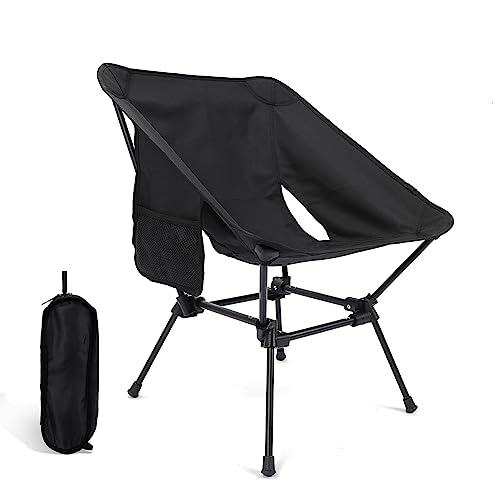 RCCQPP Camping Chairs - Lightweight, Compact, and Folding Chairs Foldable Backpacking Chair - Ultra Durable for Hiking, Beach, Lawn - Aluminum Alloy Frame, Side Pockets - Ideal for Adults and Kids