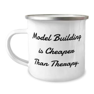 Funny Model Building Gifts, Model Building is Cheaper Than Therapy, Birthday 12oz Camper Mug For Model Building from Friends, Building model kits, Model building supplies, Model building tools, Best