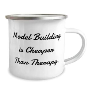 Funny Model Building Gifts, Model Building is Cheaper Than Therapy, Birthday 12oz Camper Mug For Model Building from Friends, Building model kits, Model building supplies, Model building tools, Best