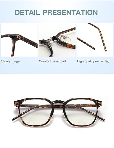 Baililai Blue Light Blocking Glasses - Lightweight Eyeglasses with Blue Ray Filtering for Computer Gaming (17131) (tortoiseshell-C7)