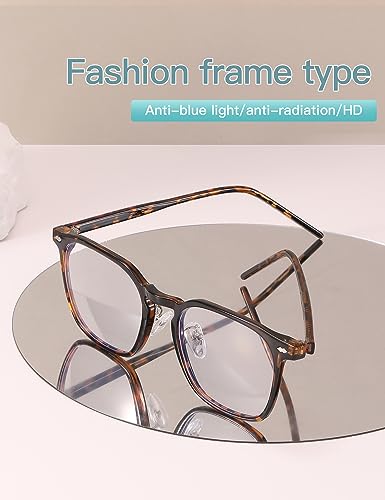 Baililai Blue Light Blocking Glasses - Lightweight Eyeglasses with Blue Ray Filtering for Computer Gaming (17131) (tortoiseshell-C7)