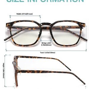 Baililai Blue Light Blocking Glasses - Lightweight Eyeglasses with Blue Ray Filtering for Computer Gaming (17131) (tortoiseshell-C7)