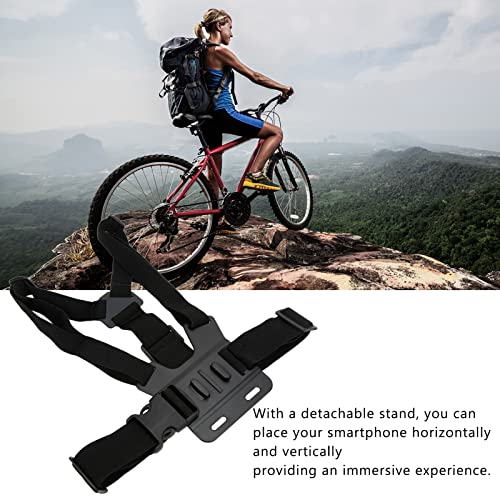 Cellphone Selfie Chest Mount, Stretchable ABS Adjustable Angle Phone Selfie Neck Holder Kit for Skiing