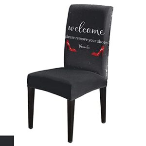 chair cover red high heels dining chair slipcovers welcome remove your shoes vintage stretch removable chair seat protector party decoration