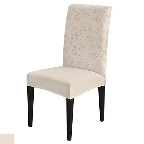 Chair Cover High Heels Dining Chair Slipcovers Simple Pattern Stretch Removable Chair Seat Protector Party Decoration