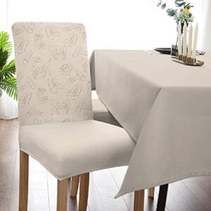 Chair Cover High Heels Dining Chair Slipcovers Simple Pattern Stretch Removable Chair Seat Protector Party Decoration