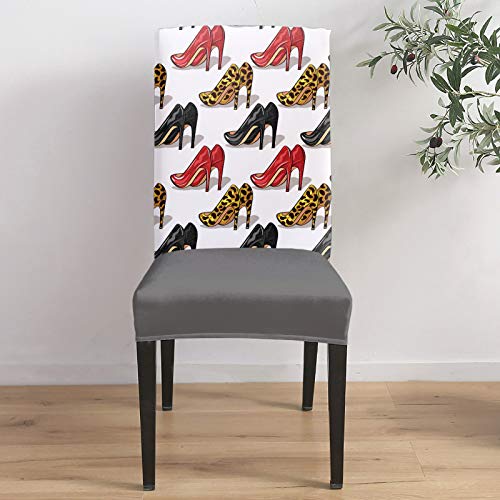 Chair Cover Elegant High Heels Dining Chair Slipcovers Sexy Woman Romantic Love Stretch Removable Chair Seat Protector Party Decoration