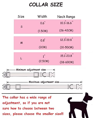 Aecllcea Airtag Holder Dog Collar for Small Medium Large, Airtag Dog Collar Holder Waterproof, Soft Padded Dog Collars with TPU Air Tag Device, Air Tag Dog Collar Waterproof. (S, Pink)