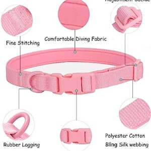 Aecllcea Airtag Holder Dog Collar for Small Medium Large, Airtag Dog Collar Holder Waterproof, Soft Padded Dog Collars with TPU Air Tag Device, Air Tag Dog Collar Waterproof. (S, Pink)