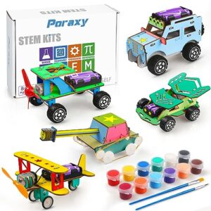 stem kits, 5 sstem projects for kids ages 8-12, wooden model car kits, gifts for boys 8-12, 3d puzzles, science educational crafts building kit, toys for 8 9 10 11 12 year old boys and girls