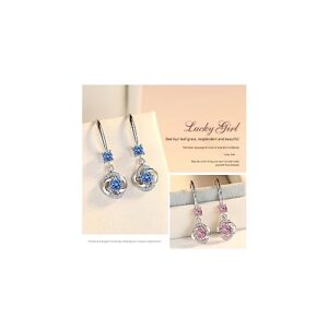 2023 new diamond-studded creative earrings, elegant temperament long four-leaf earrings pendant jewelry birthday gifts for women girls