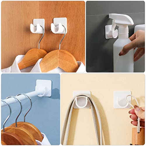 XENITE Shower Curtain Pole Holder 4pcs Curtain Pole Bracket Self Adhesive Single Rod Support Holder Heavy Duty Closet Pole Socket End Replacement for Home Bathroom Curtain Rod Hangers Brackets