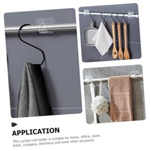 XENITE Shower Curtain Hooks 6pcs Towel Drilling Bracket Curtain Mount Nail Brackets Free Drill Holder Hooks No Rod Plastic Clips Storage Adhesive Hangers Wall Holders Supports Curtain Hooks Brackets (