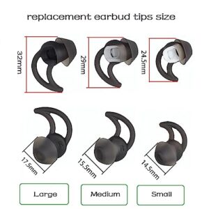 CYADCI Earbud Tips Medium 3 Pairs Soft and Comfortable Silicone Earbud Tips Noise Isolation Tips Black Earbud Replacement Tips Compatible with Bose Qc20 Qc30 IE2 SoundSport IE3 SIE2i Earphones