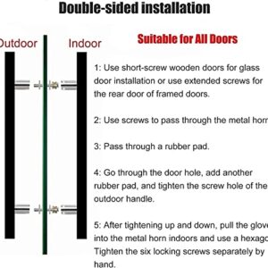 Barn Door Push Pull Door Handle 20/24/32/40inch Glass Door Pull Push Handle, Contemporary Stainless Steel Interior Exterior Sliding Barn Door Handle, Kitchen/Bathroom/Office Door Handles, Two-Side Des