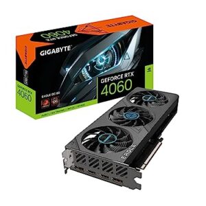 Gigabyte GeForce RTX 4060 Eagle OC 8G Graphics Card, 3X WINDFORCE Fans, 8GB 128-bit GDDR6, GV-N4060EAGLE OC-8GD Video Card