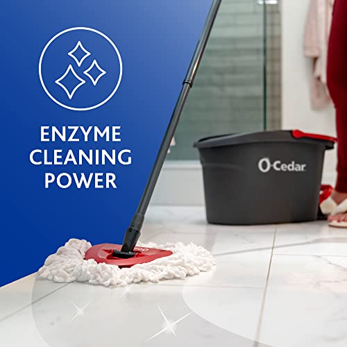 O-Cedar Easywring Microfiber Spin Mop & Bucket Floor Cleaning System with 4 Extra Refills,Red, Gray & PACS Hard Floor Cleaner, Crisp Citrus Scent 10ct | Made with Naturally-Derived Ingredients