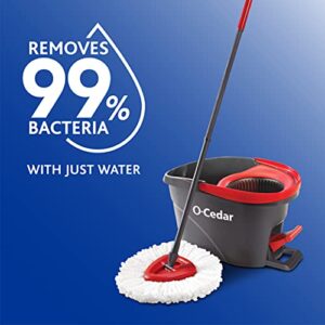 O-Cedar Easywring Microfiber Spin Mop & Bucket Floor Cleaning System with 4 Extra Refills,Red, Gray & PACS Hard Floor Cleaner, Crisp Citrus Scent 10ct | Made with Naturally-Derived Ingredients