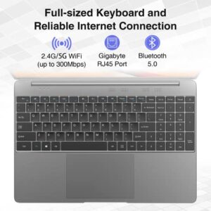 BiTECOOL 15.6" Windows 11 Laptop, Intel Core i3-5005U, 12GB RAM, 512GB SSD, FHD IPS Display, 2.4G/5G WiFi, Bluetooth 5.0, RJ45, Type C, Webcam, Long Battery Life - for Work, Study, and Entertainment