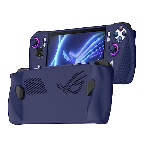 BoxWave Case Compatible with ASUS ROG Ally Z1 - FlexiSkin, Silicone Cover Soft Low Profile 360 Protection for ASUS ROG Ally Z1, ASUS ROG Ally Z1, Ally Z1 Extreme - Cobalt Blue