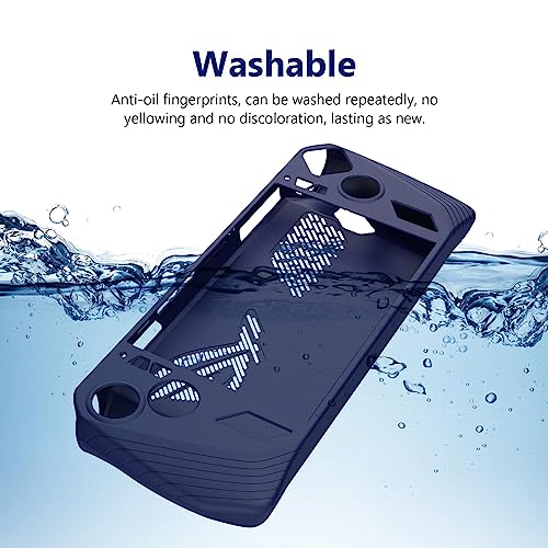 BoxWave Case Compatible with ASUS ROG Ally Z1 - FlexiSkin, Silicone Cover Soft Low Profile 360 Protection for ASUS ROG Ally Z1, ASUS ROG Ally Z1, Ally Z1 Extreme - Cobalt Blue