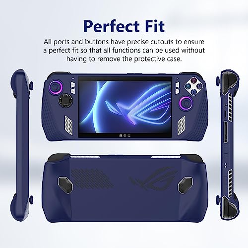 BoxWave Case Compatible with ASUS ROG Ally Z1 - FlexiSkin, Silicone Cover Soft Low Profile 360 Protection for ASUS ROG Ally Z1, ASUS ROG Ally Z1, Ally Z1 Extreme - Cobalt Blue