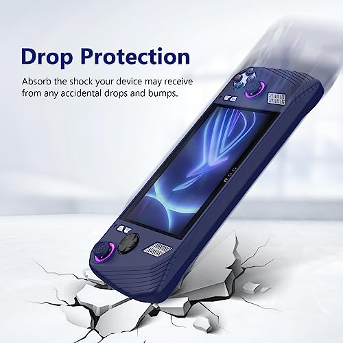 BoxWave Case Compatible with ASUS ROG Ally Z1 - FlexiSkin, Silicone Cover Soft Low Profile 360 Protection for ASUS ROG Ally Z1, ASUS ROG Ally Z1, Ally Z1 Extreme - Cobalt Blue