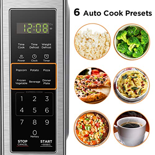 Frestec 3.1 CU' Mini Refregiator, Compact Refrigerator, Small Refrigerator with Freezer, Stainless Steel Look (FR 310 SL) & BLACK+DECKER EM720CB7 Digital Microwave Oven with Turntable Push-Button